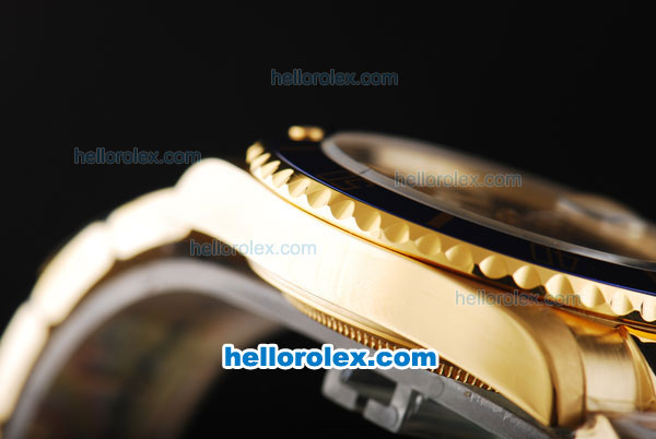 Rolex Submariner Automatic Movement Full Gold with Blue Dial and Bezel - Click Image to Close
